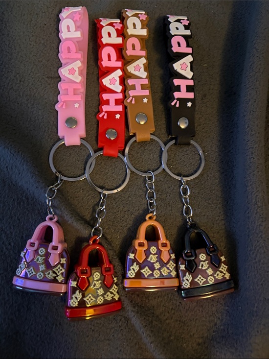 Accessories - FASHION Purse Keychain - Pink, Red, Tan, Black